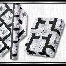 Modern Noir 30th Birthday Couture Wrapping Paper