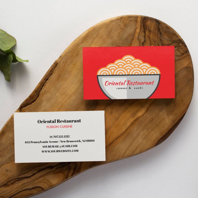 Modern Noodle Ramen Japanese restaurant Sushi chef Business Card (Creator Uploaded)
