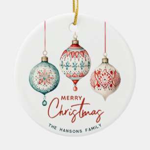 Modern Nordic Style Merry Christmas Ceramic Ornament