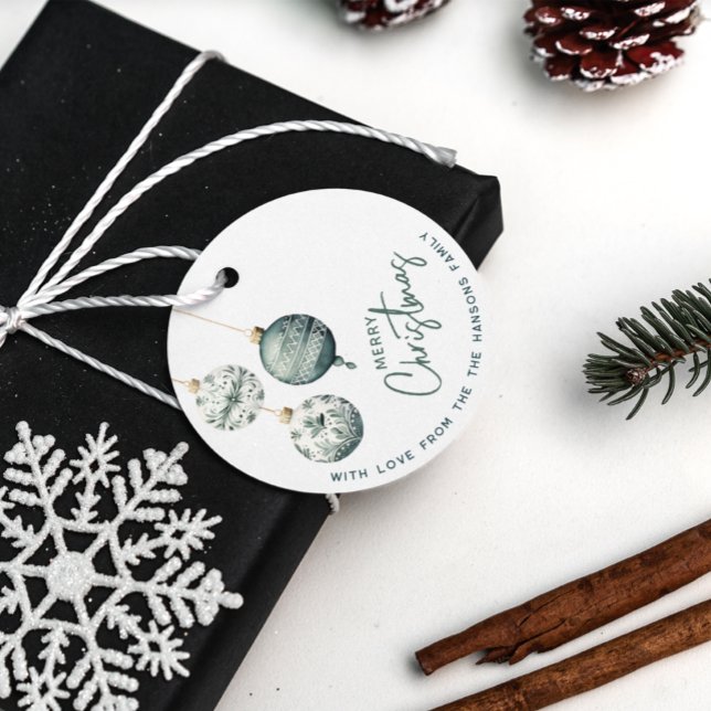 Modern Nordic Style Ornaments Merry Christmas Favor Tags (Creator Uploaded)