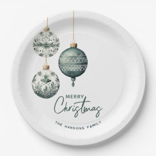 Modern Nordic Style Ornaments Merry Christmas Paper Plates