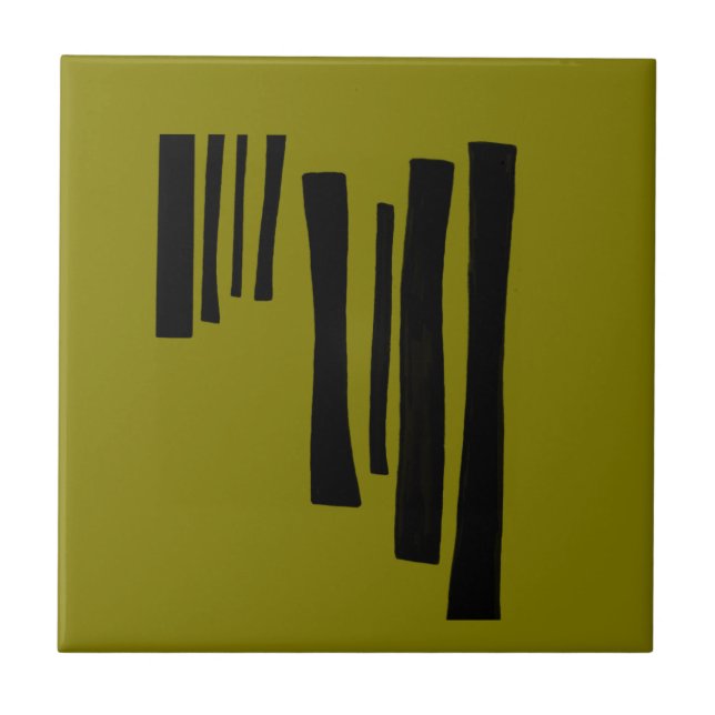 Modern Nordic Timber Abstract Ceramic Tile (Front)