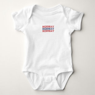 Modern norway scandinavia Flag Country Souvenir Baby Bodysuit