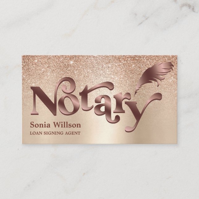 Modern Notary Loan Signing Agent Professional Business Card (Front)