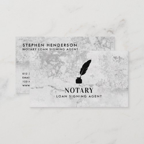 Modern Notary Loan Signing Agent QR Code Cement Business Card