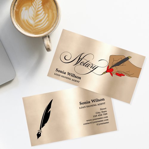 Modern  Notary Loan Signing Agent Typography Business Card