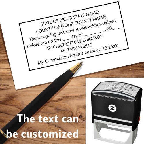 Modern Notary Public Acknowledgement Self_inking Stamp