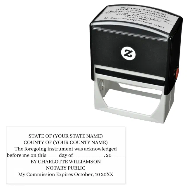 Modern Notary Public Acknowledgment Self-inking Stamp | Zazzle