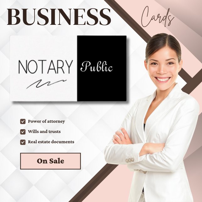 Modern Notary Public Black and White QR Code Business Card (Creator Uploaded)