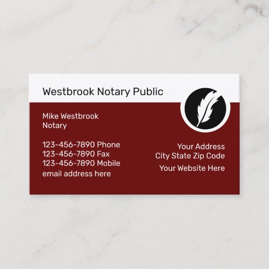 Modern Notary Public Business Card Template Zazzle com Modern Notary Public Business Card Template Zazzle com