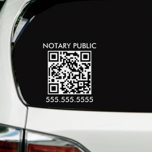 Modern Notary Public Business QR Code Window Cling