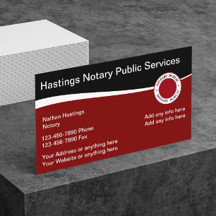 Modern Notary Public Emblem Style Business Card