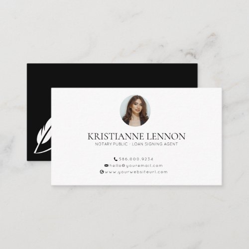 Modern Notary PublicLoan Signing Agent Photo Business Card