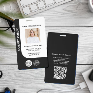 Modern Notary Public Lone Signing Agent Black Logo Badge