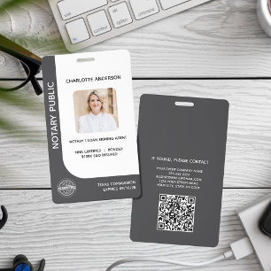 Modern Notary Public Lone Signing Agent Gray Badge