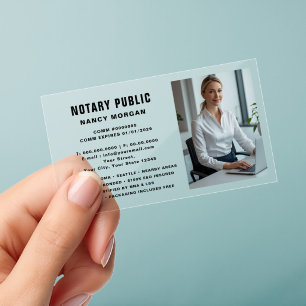 modern notary public office school photo clear business cards