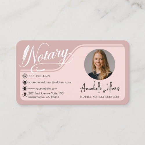 Modern Notary Public Photo Business Card