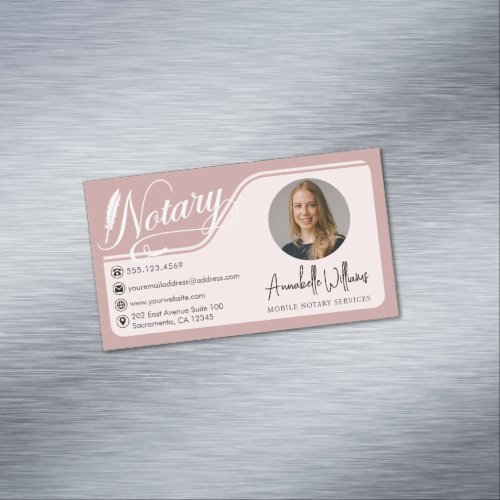 Modern Notary Public Photo  Business Card Magnet