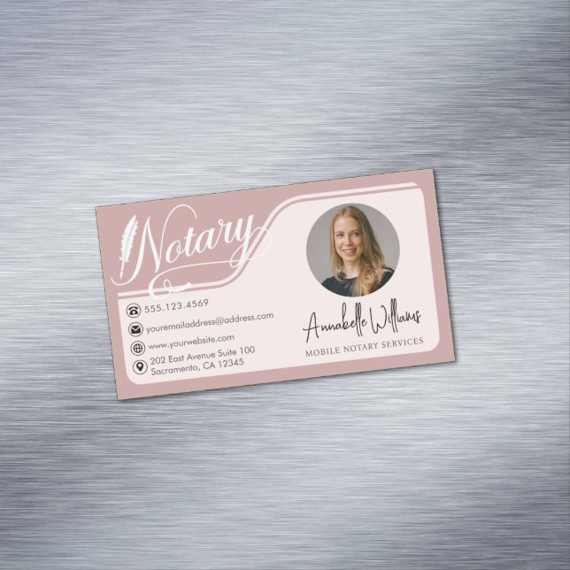 Modern Notary Public Photo  Business Card Magnet (In Situ)