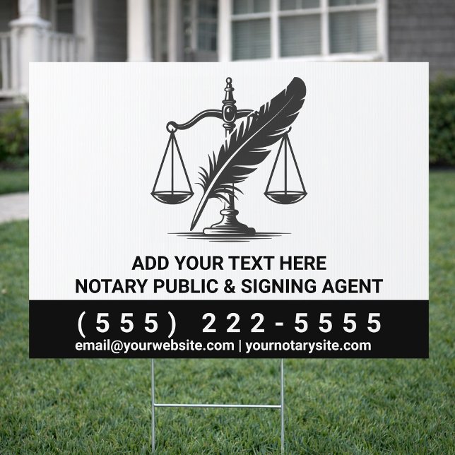 Modern Notary Public Sign for Yard or Roadside (Creator Uploaded)