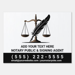Modern Notary Public Sign for Yard or Roadside    