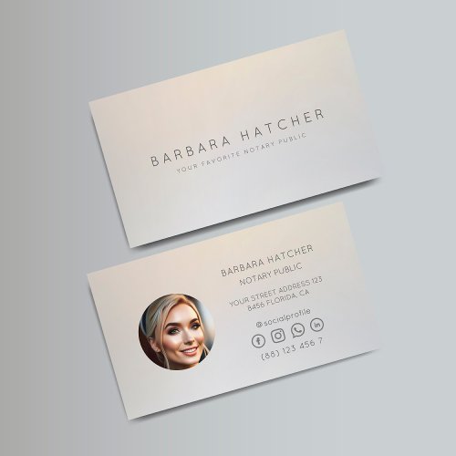 Modern Notary Public Signing Agent Silver Business Card