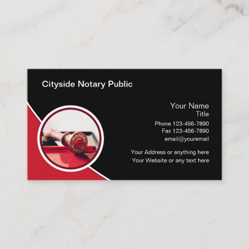 Modern Notary Public Stamp Theme Business Cards