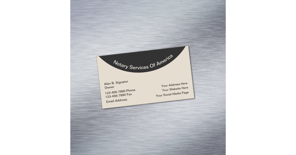 Modern Notary Services Business Card Magnet Zazzle Com