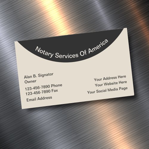 Modern Notary Services Business Card Magnet