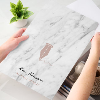 Modern Notary Signing Agent QR Code Marble Pink Envelope Mailers