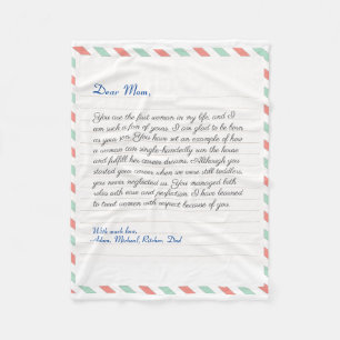 Modern Notebook handwritten love letter message Fleece Blanket