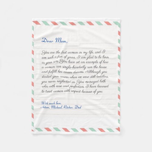 Modern Notebook handwritten love letter message Fleece Blanket