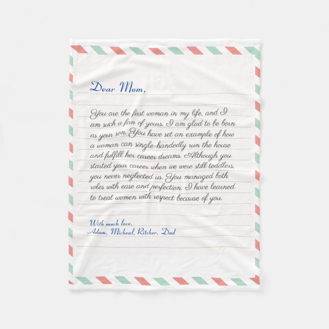 Modern Notebook handwritten love letter message Fleece Blanket (Front)