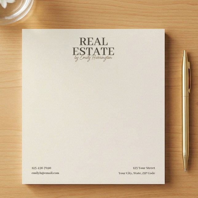Modern Notepad Earthy Real Estate Agent (Creator Uploaded)