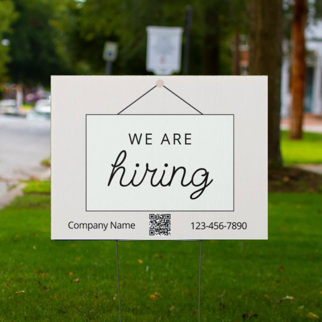 Modern Now Hiring Yard Sign 18x24 (Creator Uploaded)