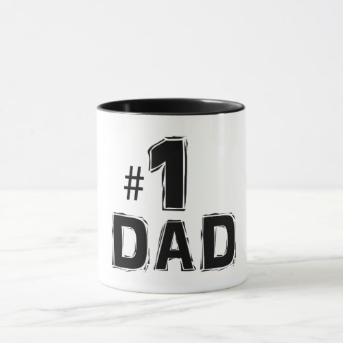 Modern Number 1 Dad Script Mug