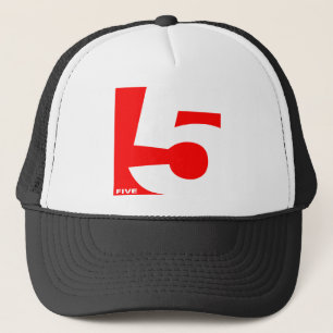 Modern NUMBER-5-RED Trucker Hat