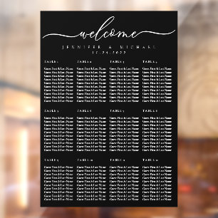 Modern numbers for table Welcome to the wedding Window Cling