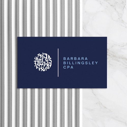 Modern Numbers Logo II Accountant Business Card