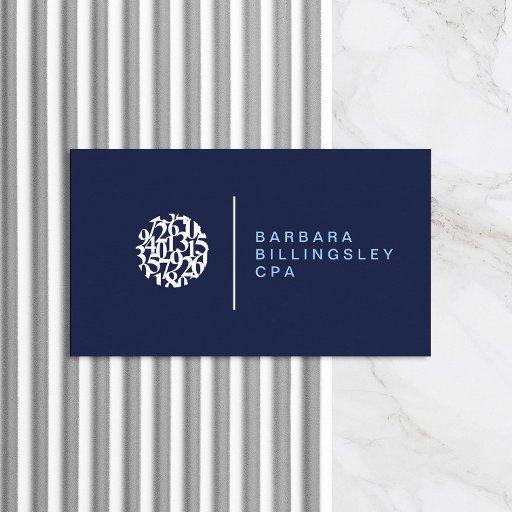 Customizable Modern Numbers Logo II Accountant Business Card