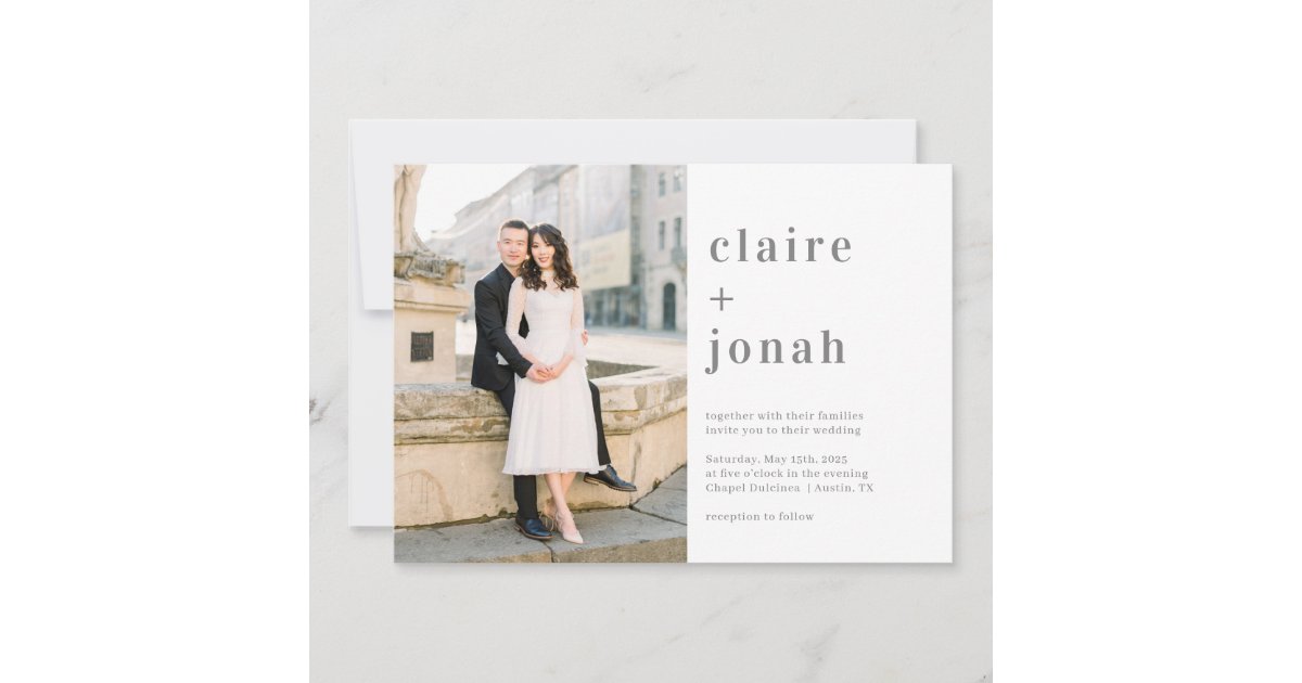 Modern Nuptial Photo Wedding Invitation MNU | Zazzle