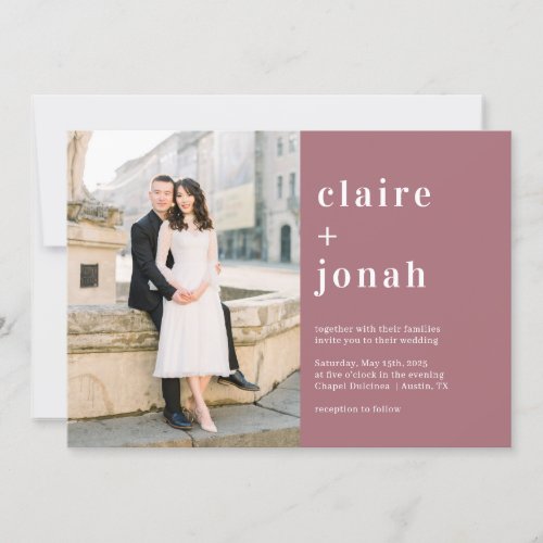 Modern Nuptial Photo Wedding Invitation MNU