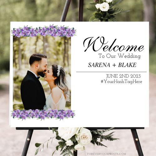 Modern Nuptial Photo Wedding Welcome Sign