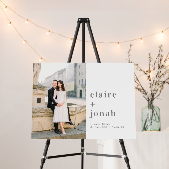Modern Nuptial Photo Wedding Welcome Sign (In Situ (Stand))