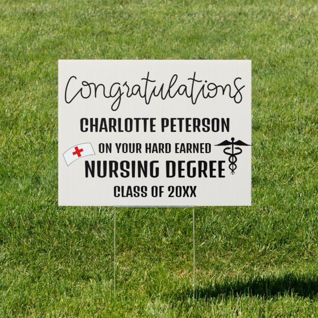  Modern Nurse Congratulation Graduation Yard  Sign (Insitu)