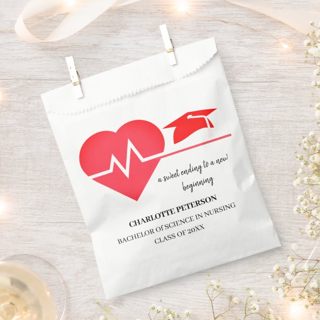 Modern Nurse Doctor Graduation Party  Favor Bag (Clipped)