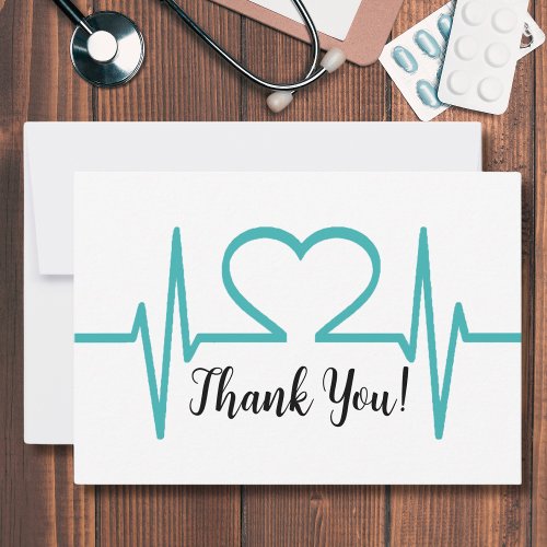 Modern Nurse Doctors Office Healthcare Medical Thank You Card