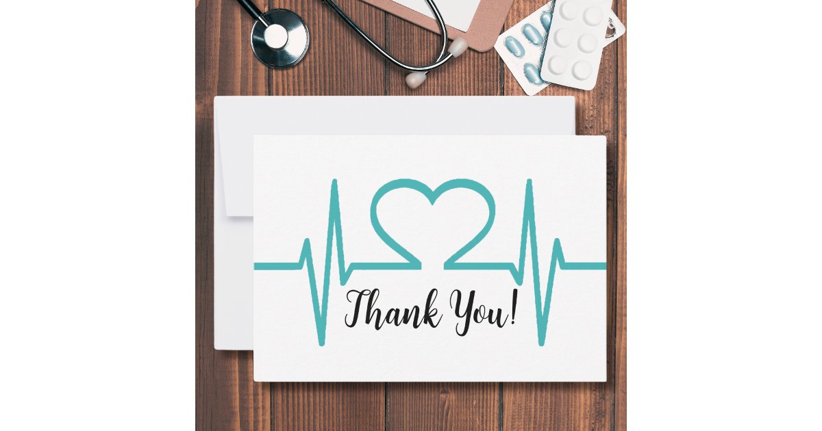 Modern Nurse Doctors Office Healthcare Medical Thank You Card | Zazzle