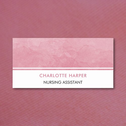 Modern Nurse Elegant Watercolor Wash Blush Pink Name Tag