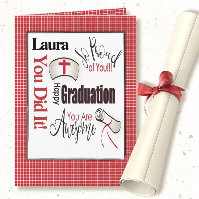 nursing grad cards Personalized Nurse Graduation Card for Nurse Congratulations on Nursing  Degree Custom Congratulations Card for Nurse 2025 Nursing Graduation main image 1